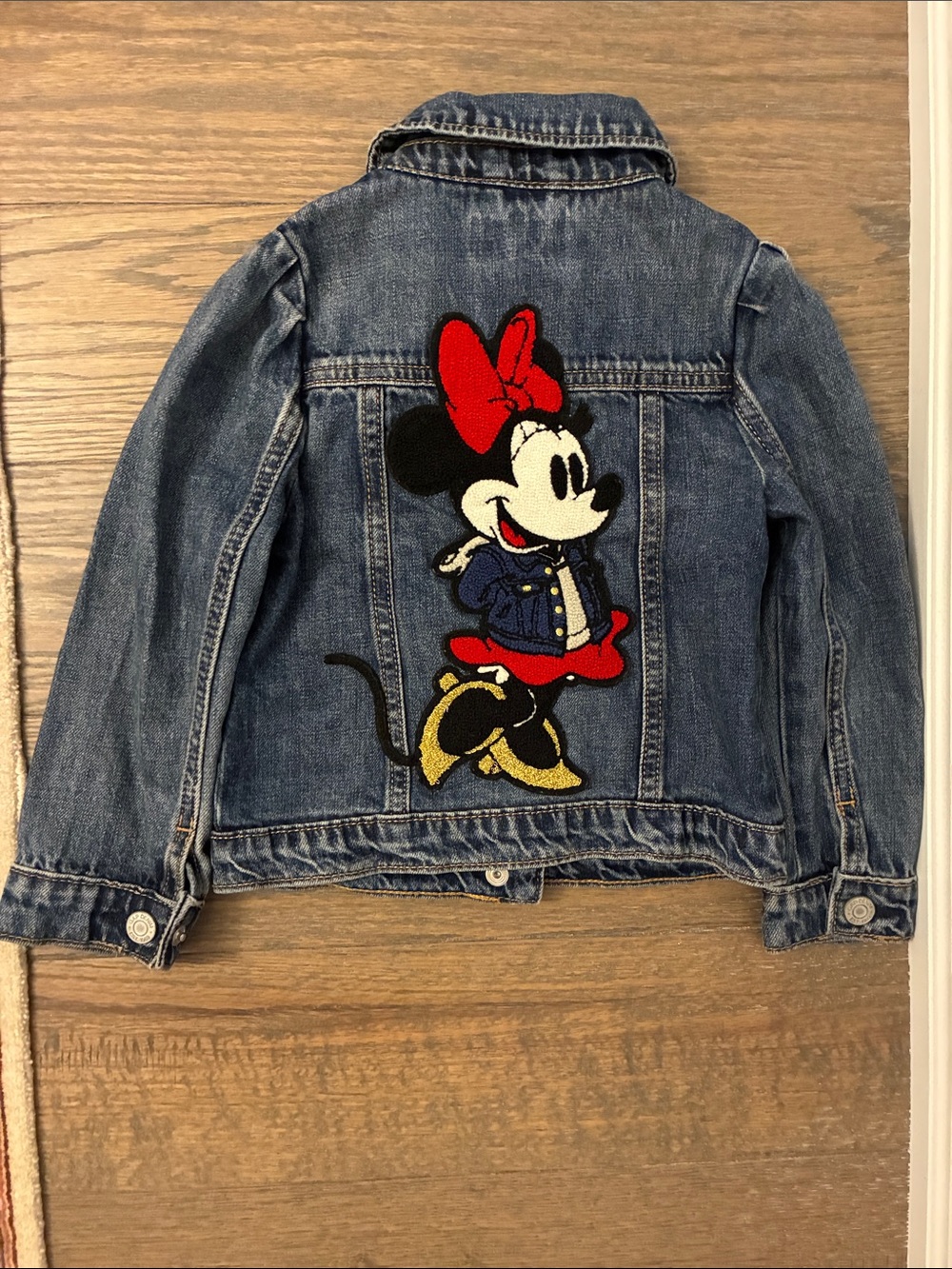Gap Kids Denim Jacket with Minnie Mouse Patch - Blue